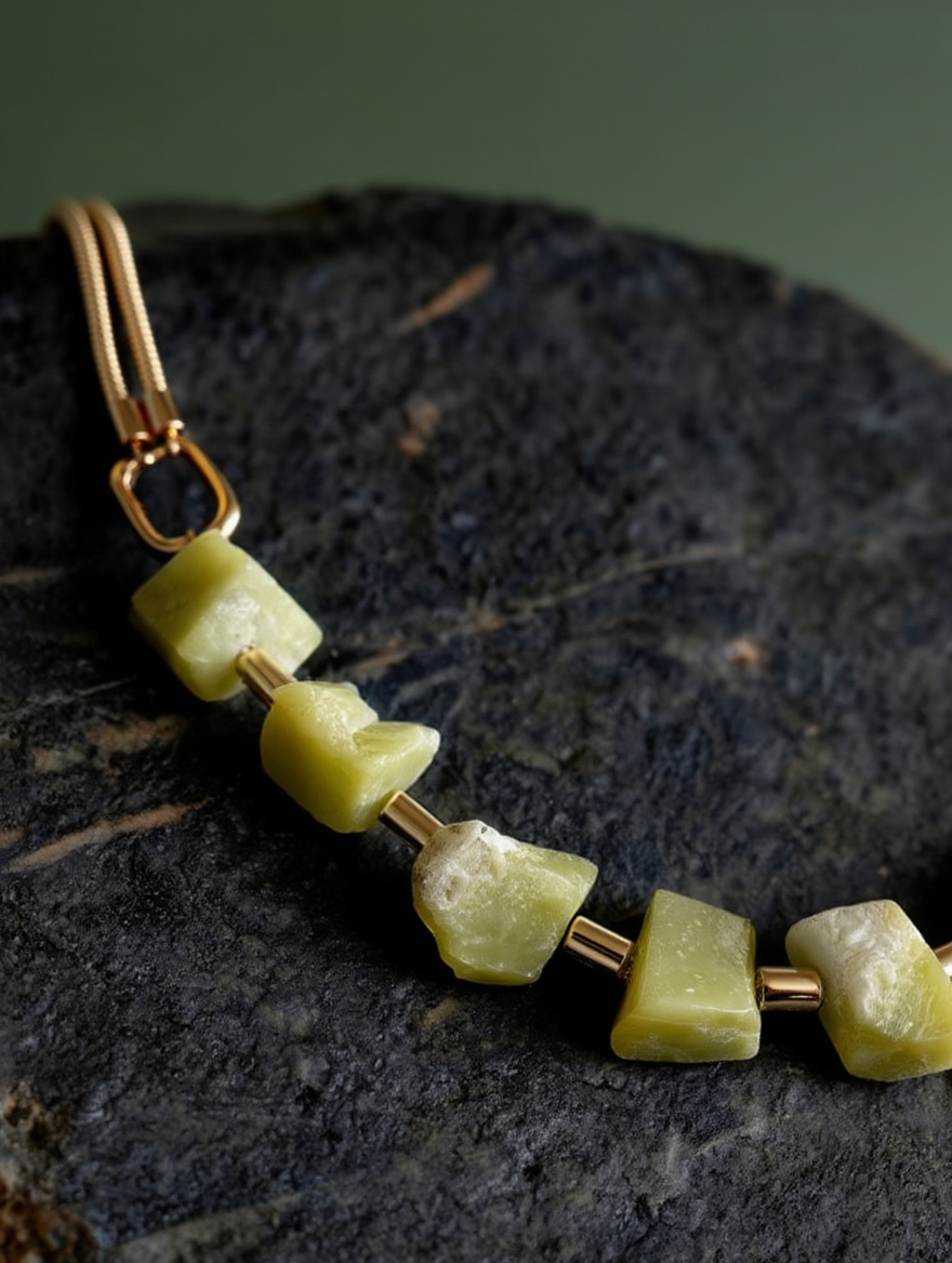 שרשרת 06 | אבני ג'ייד לימוני