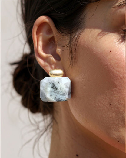 עגילי בועה 06 | אבני אמזונייט