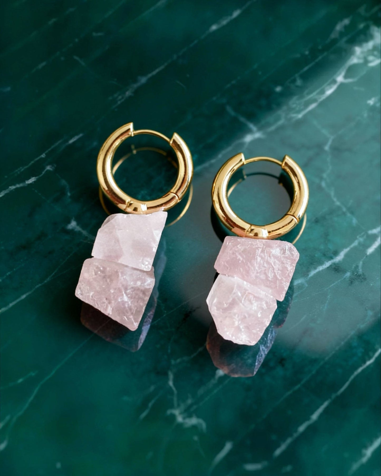 עגילי סלע 03 | רוז קוורץ