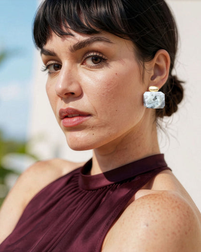 עגילי בועה 06 | אבני אמזונייט