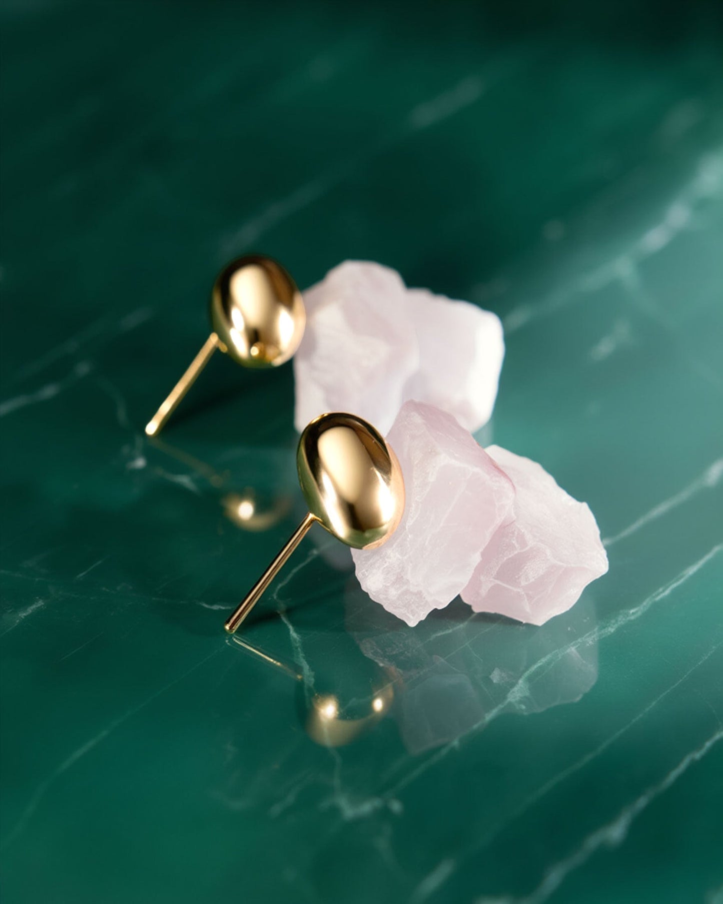 עגילי בועה 03 | רוז קוורץ